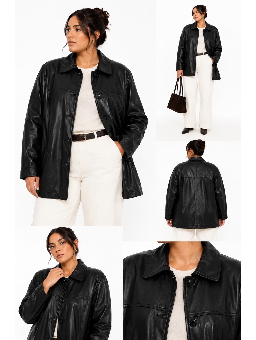 Vintage G III Global Identity 100% Leather Car Coat Jacket 2X Oversized Y2K